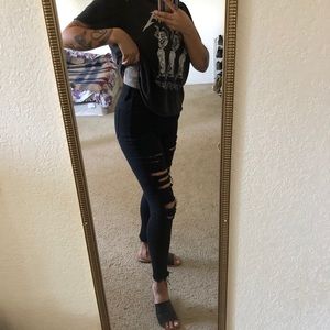Just Black Ripped Skinny Jeans